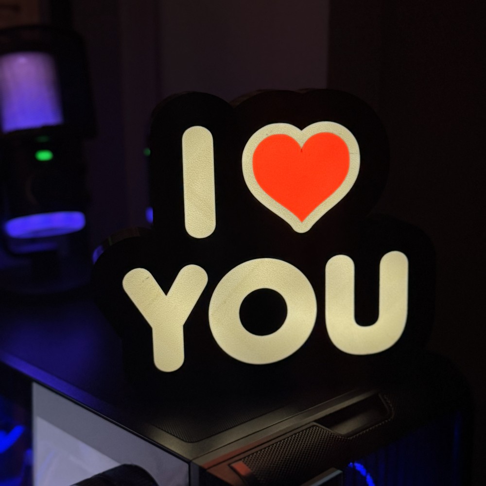 Лайтбокс з написом I LOVE U