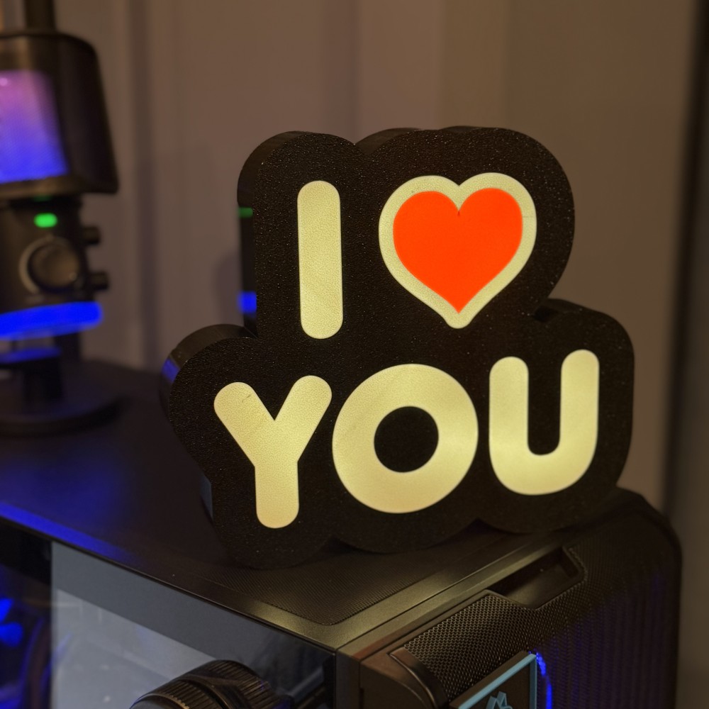 Лайтбокс з написом I LOVE U
