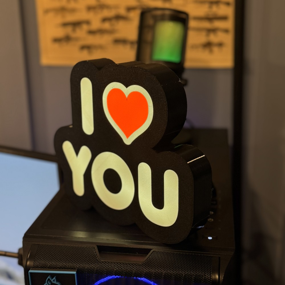 Лайтбокс з написом I LOVE U