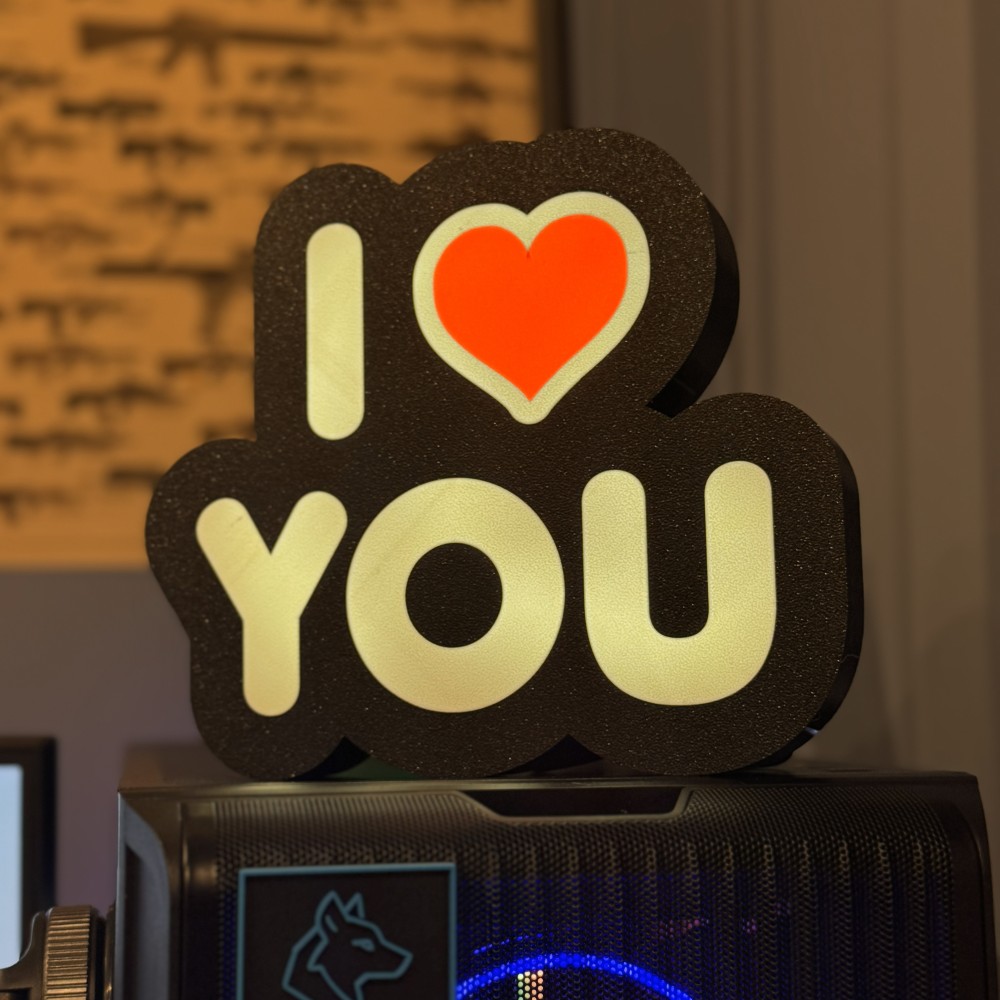 Лайтбокс з написом I LOVE U